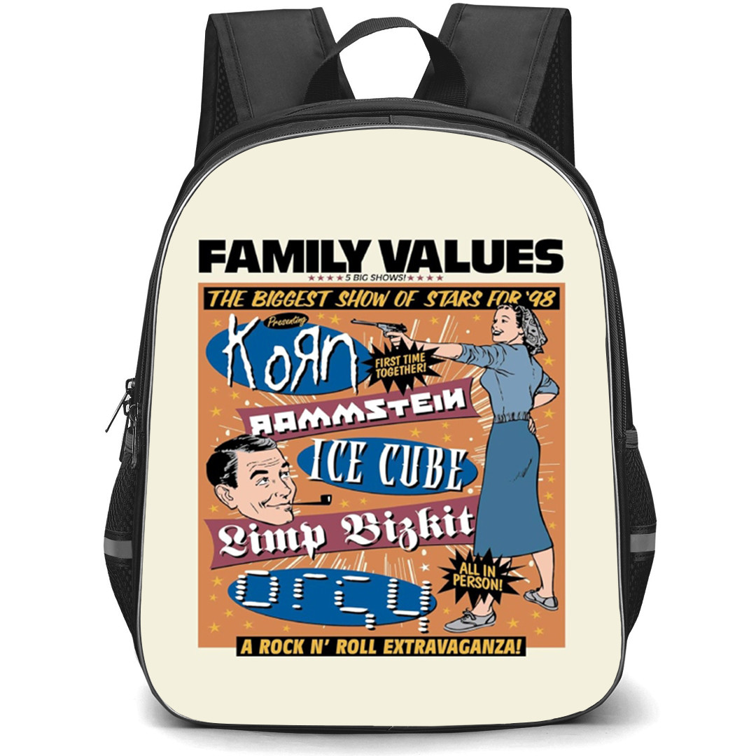 Korn Backpack School Bag StudentPack - Korn Family Values 5 Big Shows Tour Poster