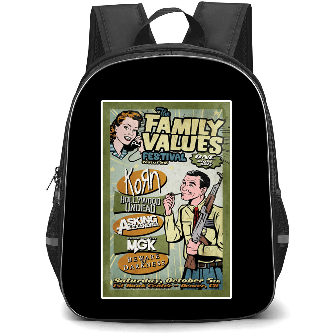 Korn Backpack School Bag StudentPack - Korn Family Values Tour Poster