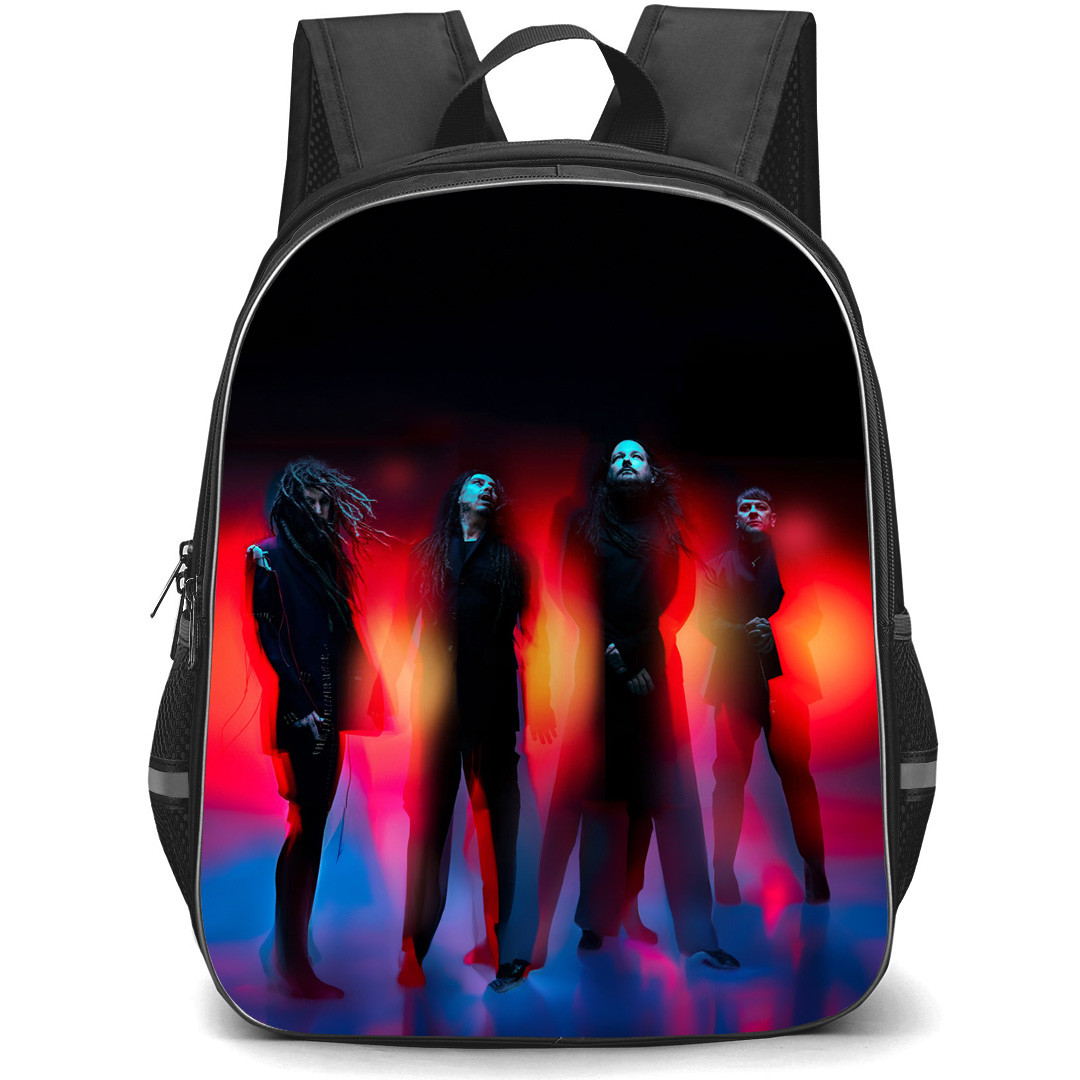 Korn Backpack School Bag StudentPack - Korn Group Portrait Red Background