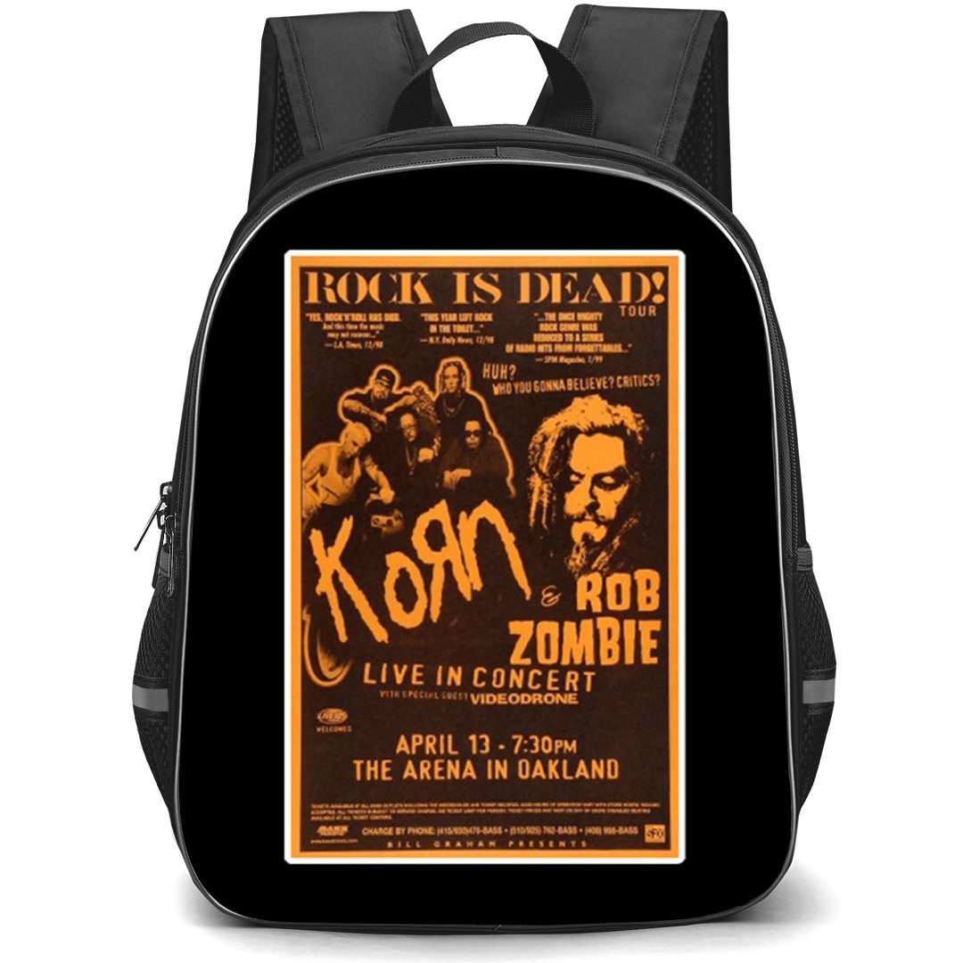 Korn Backpack School Bag StudentPack - Korn Rock Is Dead Concert Poster