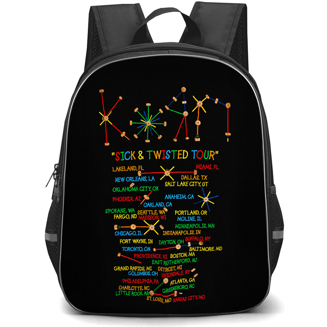 Korn Backpack School Bag StudentPack - Korn Sick And Twisted Tour Poster
