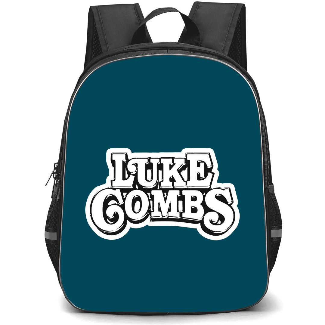 Luke Combs Backpack StudentPack - Luke Combs Logo Sticker On Blue Background