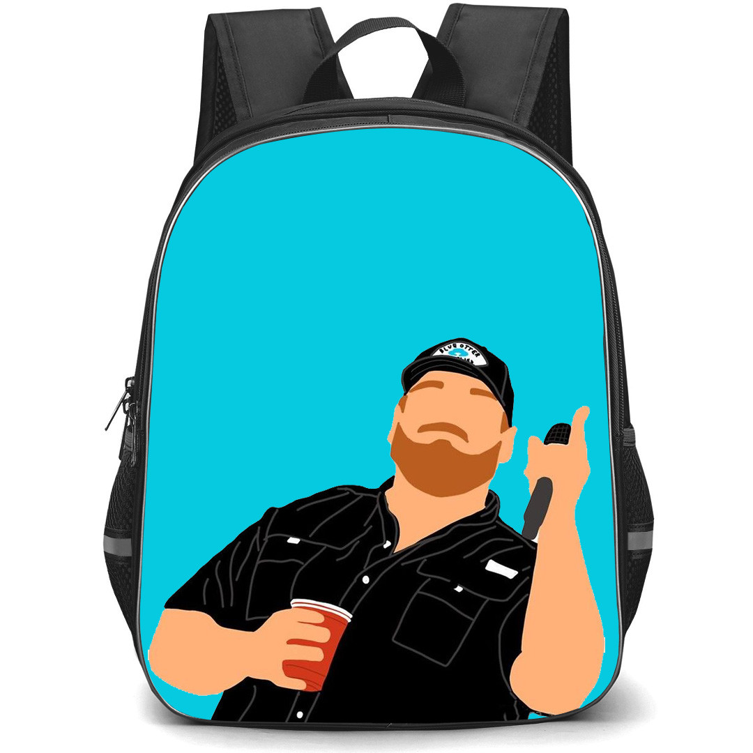 Luke Combs Backpack StudentPack - Luke Combs Minimalist Sticker On Blue Background
