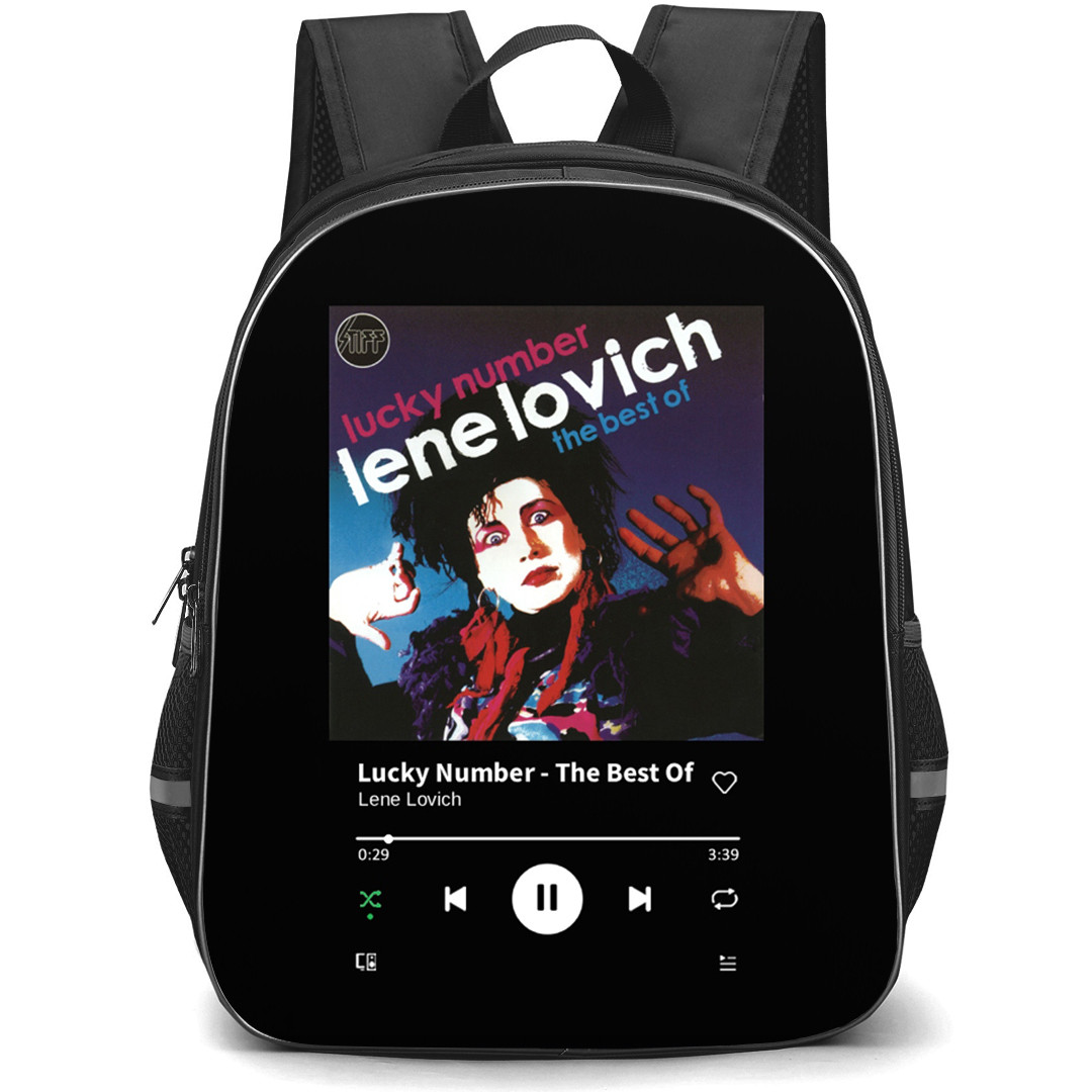 Lene Lovich Backpack School Bag StudentPack - Lene Lovich Lucky Number The Best Of Album Cover