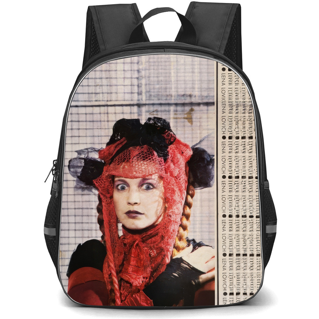 Lene Lovich Backpack School Bag StudentPack - Lene Lovich Portrait Wearing Red Lace