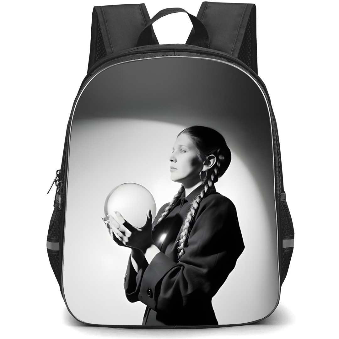 Lene Lovich Backpack School Bag StudentPack - Lene Lovich Side Portrait Holding Crystal Ball Pose