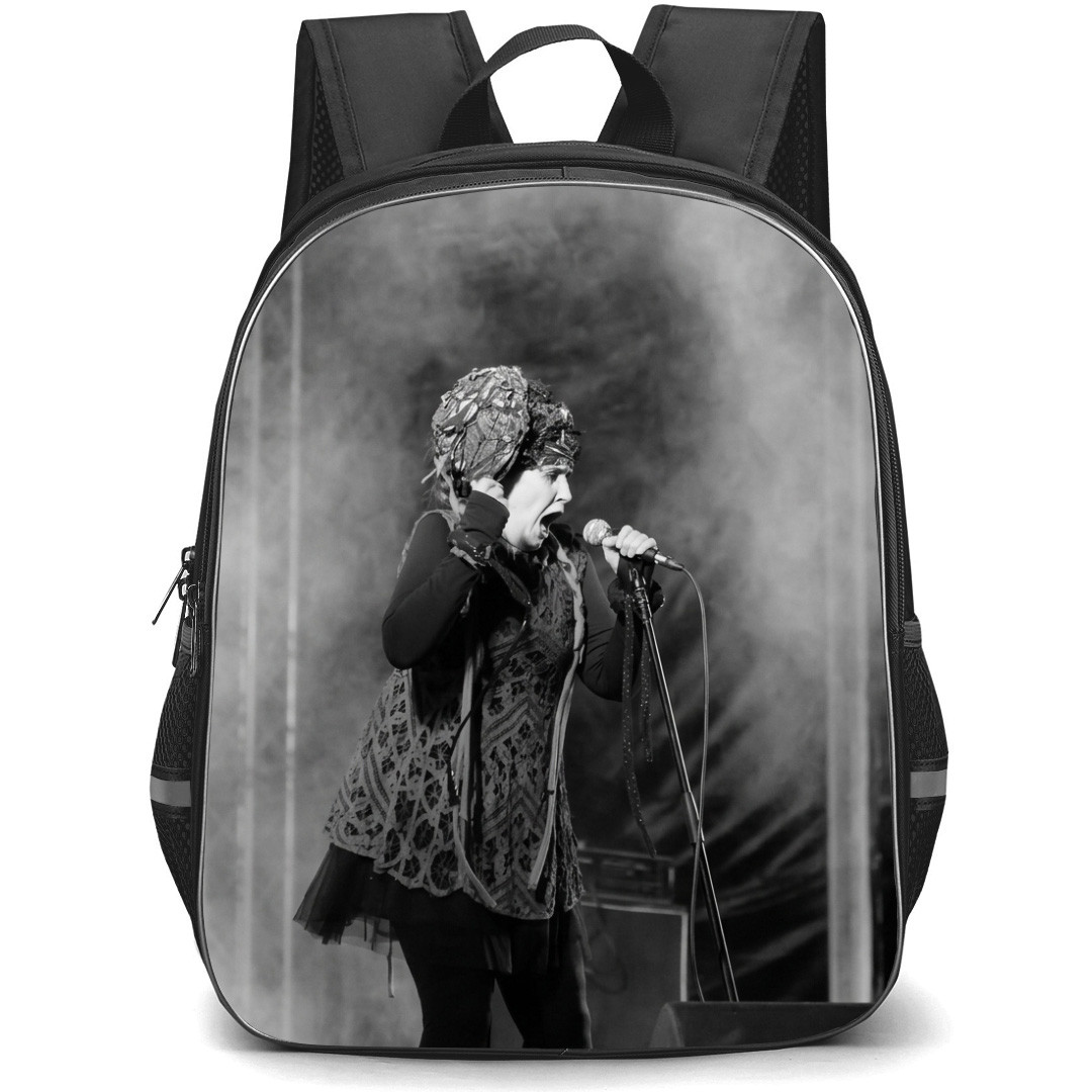Lene Lovich Backpack School Bag StudentPack - Lene Lovich Singing Greyscale