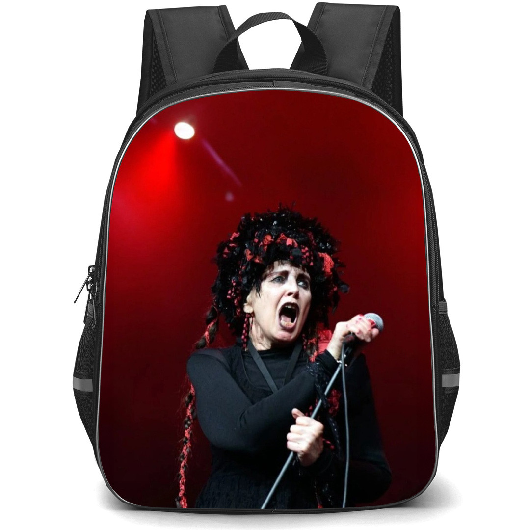 Lene Lovich Backpack School Bag StudentPack - Lene Lovich Singing Red Background