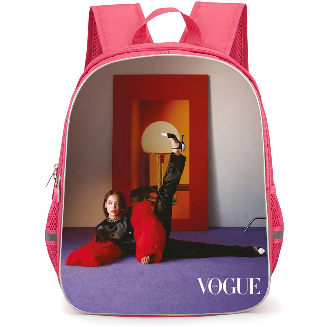 Laufey Backpack School Bag StudentPack - Laufey Vogue Red Faux Fur Editorial Poster