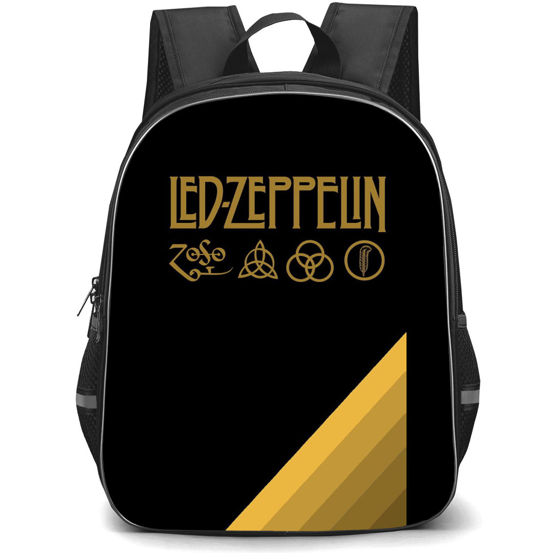 Led Zeppelin Backpack School Bag StudentPack - Band Gold Symbol Poster