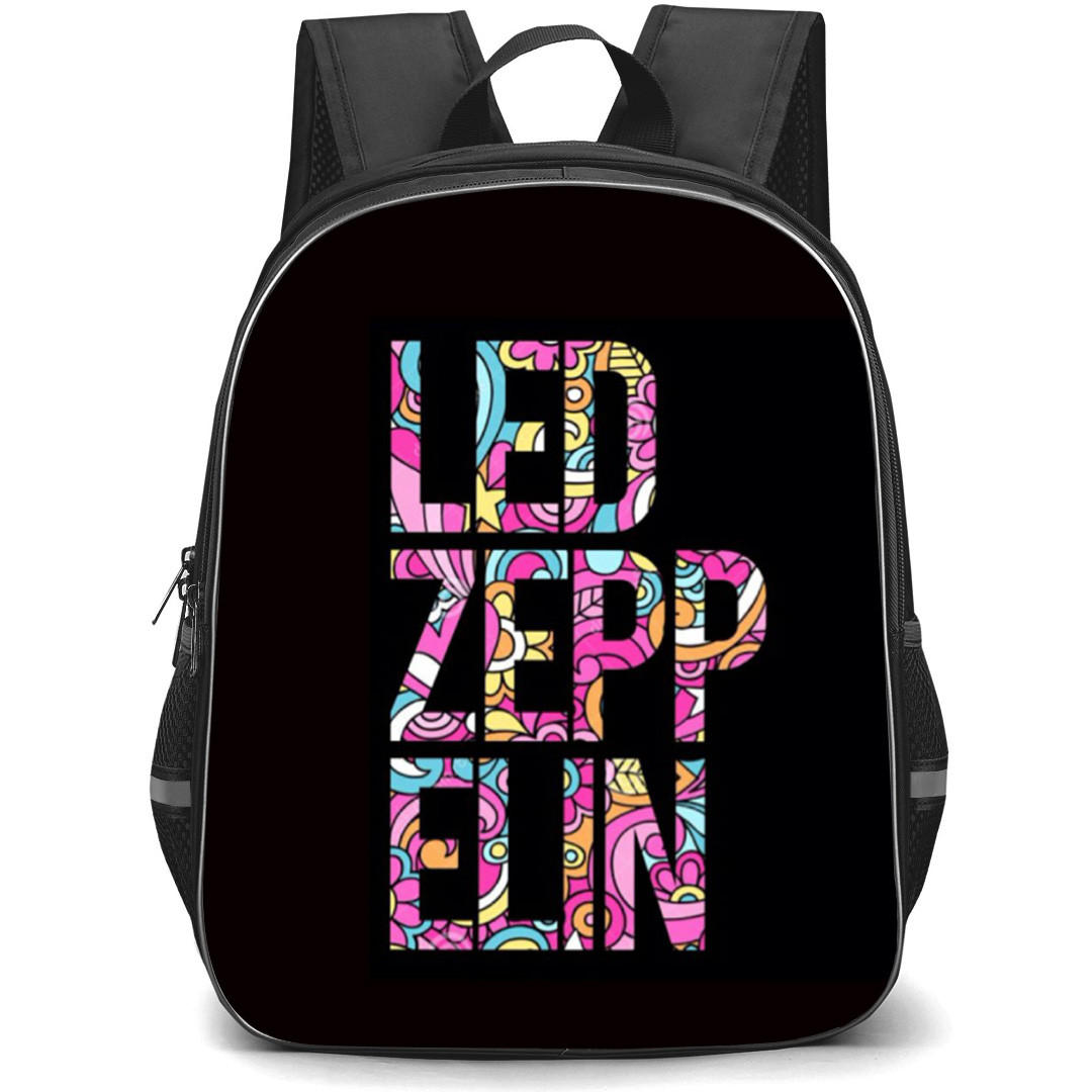 Led Zeppelin Backpack School Bag StudentPack - Band Wordmark Wpap Art