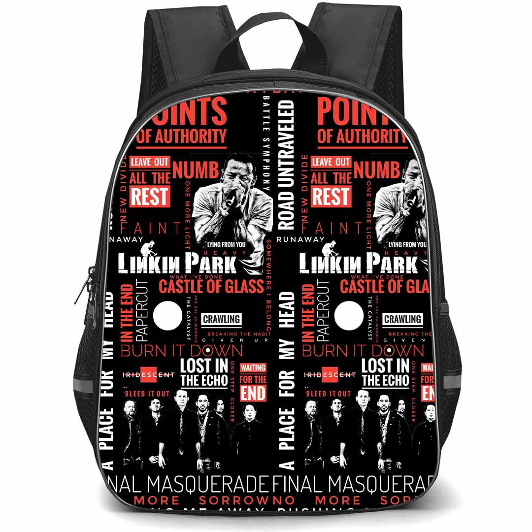 Linkin Park Backpack StudentPack - Linkin Park Album Name On Black Background