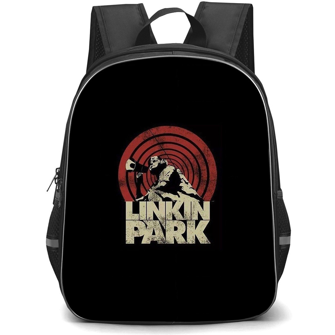 Linkin Park Backpack StudentPack - Linkin Park Retro Logo On Black Background