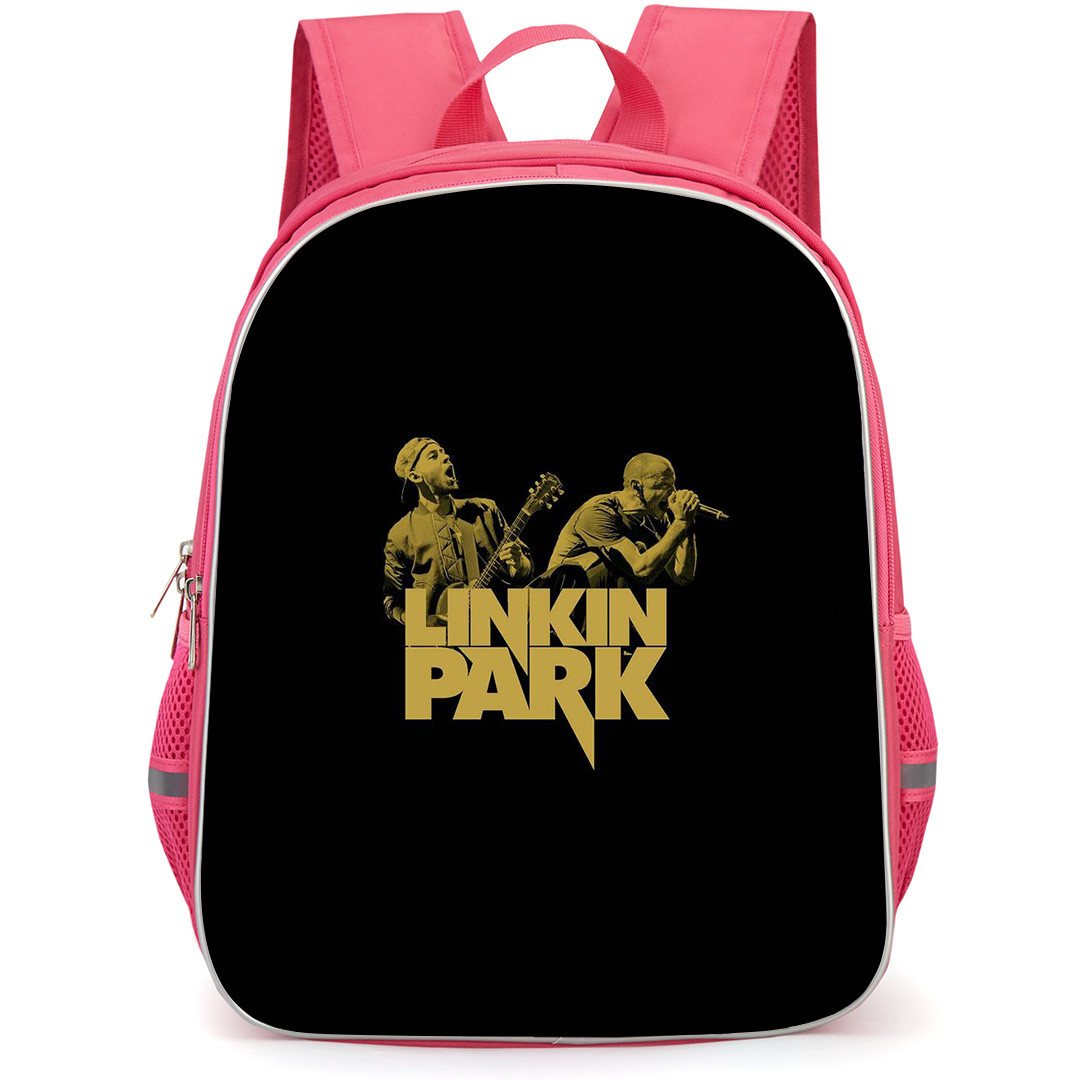 Linkin Park Backpack StudentPack - Linkin Park Yellow Art On Black Background