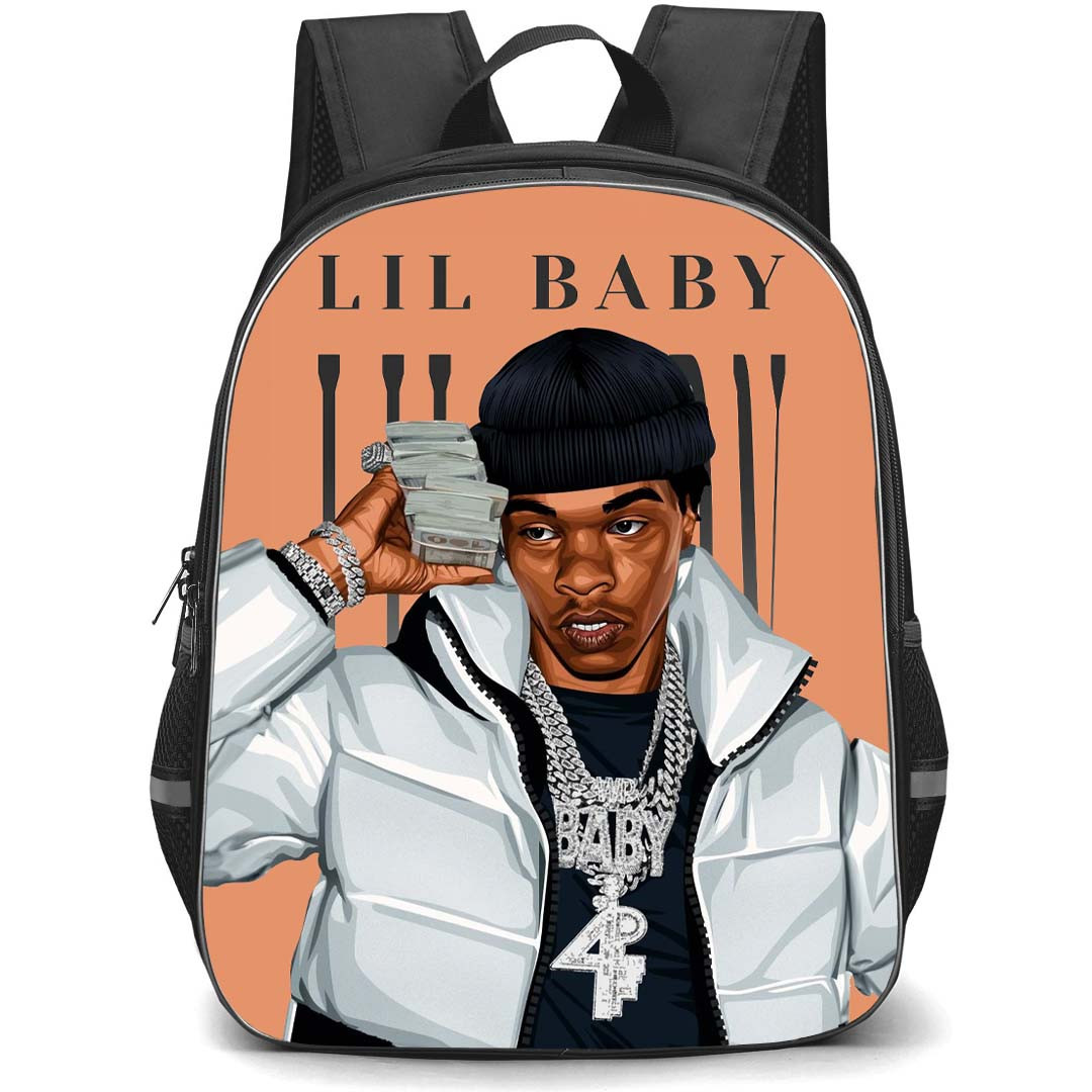 Lil Baby Backpack StudentPack - Lil Baby Holding Dollars Illustration