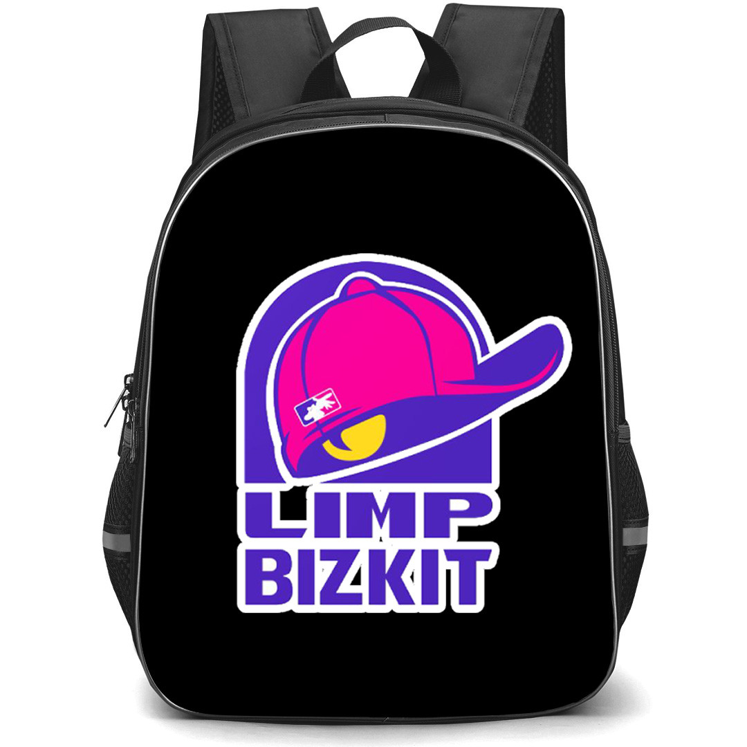 Limp Bizkit Backpack School Bag StudentPack - Cap Wordmark Logo In White Background