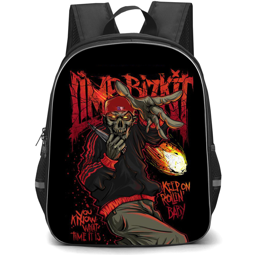 Limp Bizkit Backpack School Bag StudentPack - Keep On Rollin Illustration Poster