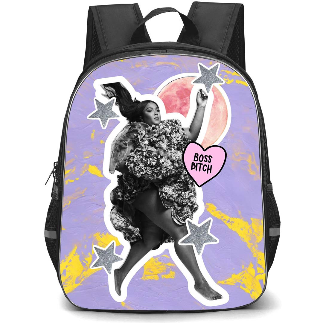 Lizzo Backpack StudentPack - Lizzo Boss Bitch Grayscale Graphic Art Poster