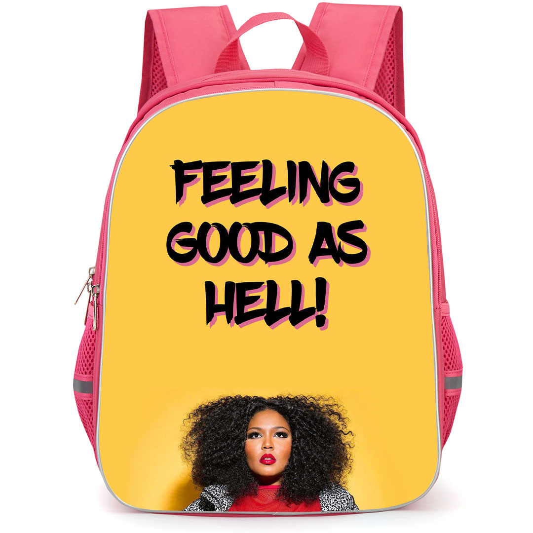 Lizzo Backpack StudentPack - Lizzo Feeling Good As Hell Portrait On Yellow Background