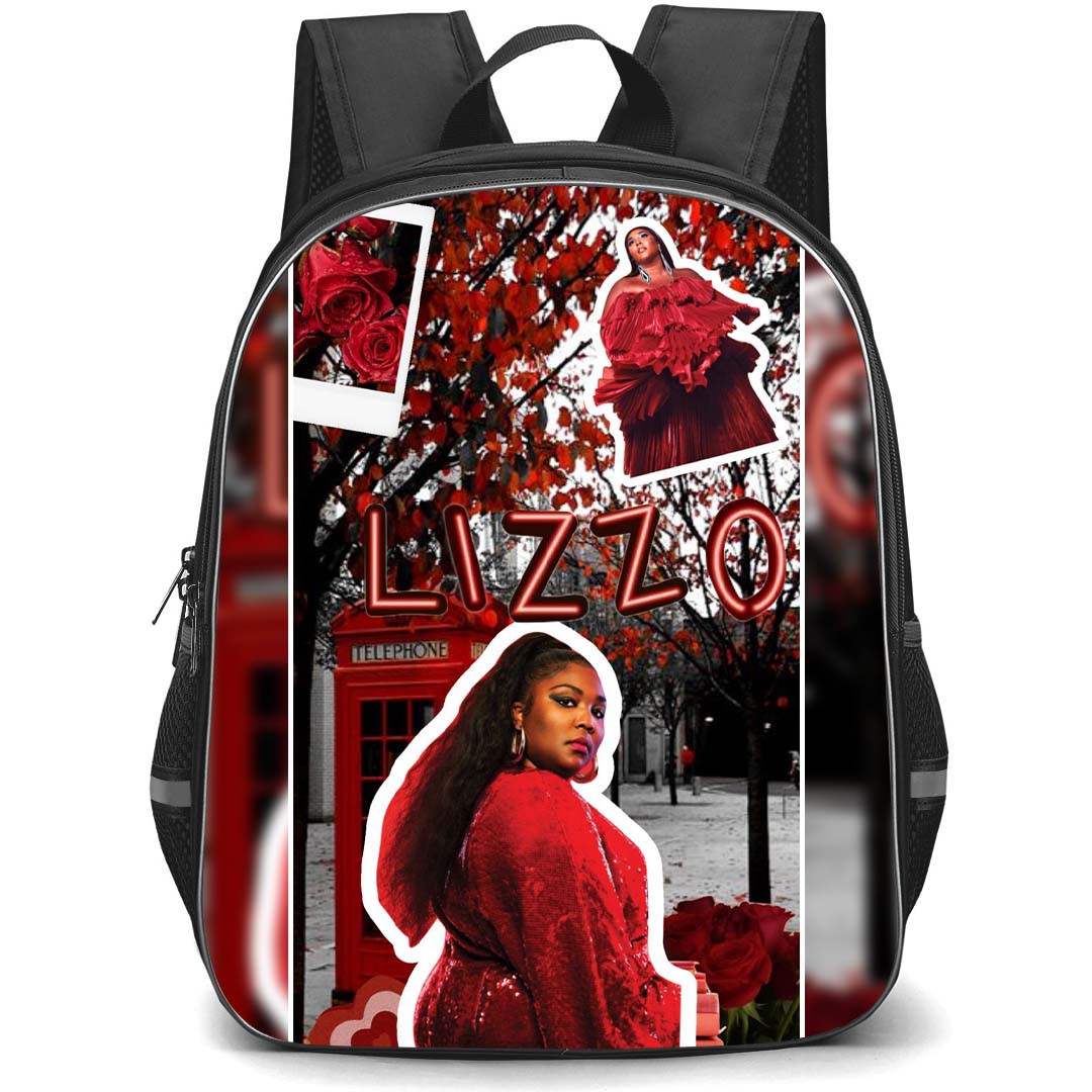 Lizzo Backpack StudentPack - Lizzo In Sequined Red Dress On A Telephone Booth Poster