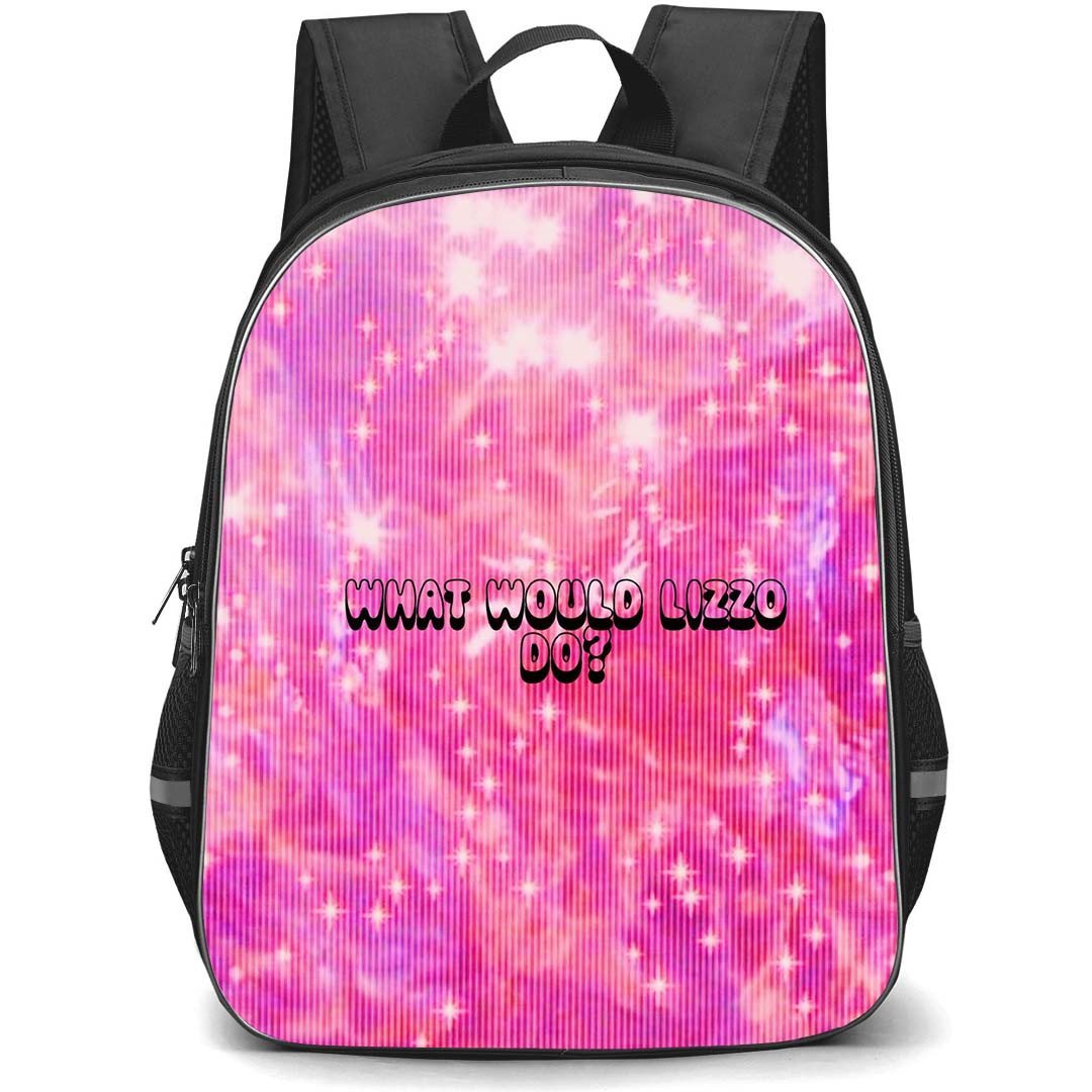 Lizzo Backpack StudentPack - Lizzo What Would Lizzo Do On Pink Sparkle Background