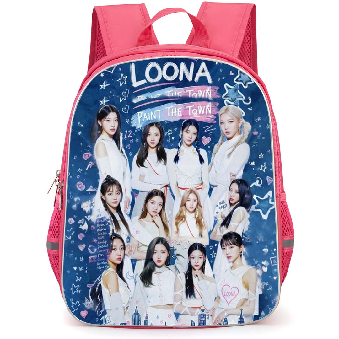 Loona Backpack School Bag StudentPack - Loona Collage Paint The Town