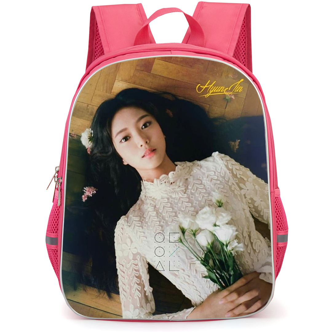 Loona Backpack School Bag StudentPack - Loona HyunJin Lying Down Holding Flowers