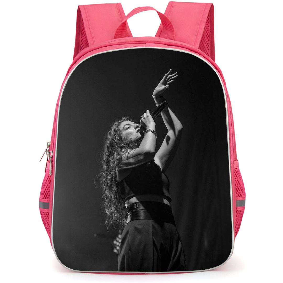 Lorde Backpack StudentPack - Lorde Performing On Stage Grayscale Poster