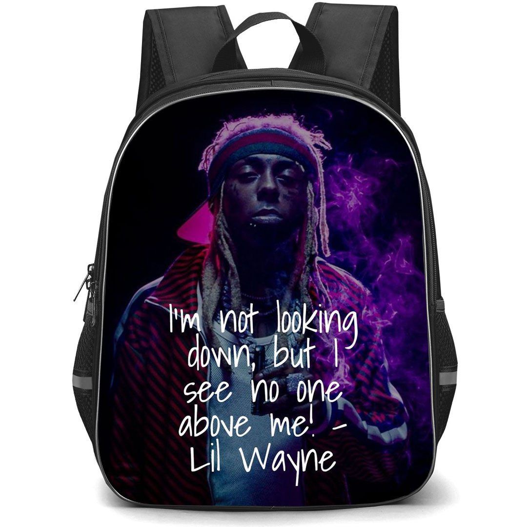 Lil Wayne Backpack StudentPack - Lil Wayne Quote I Am Not Looking Down Poster