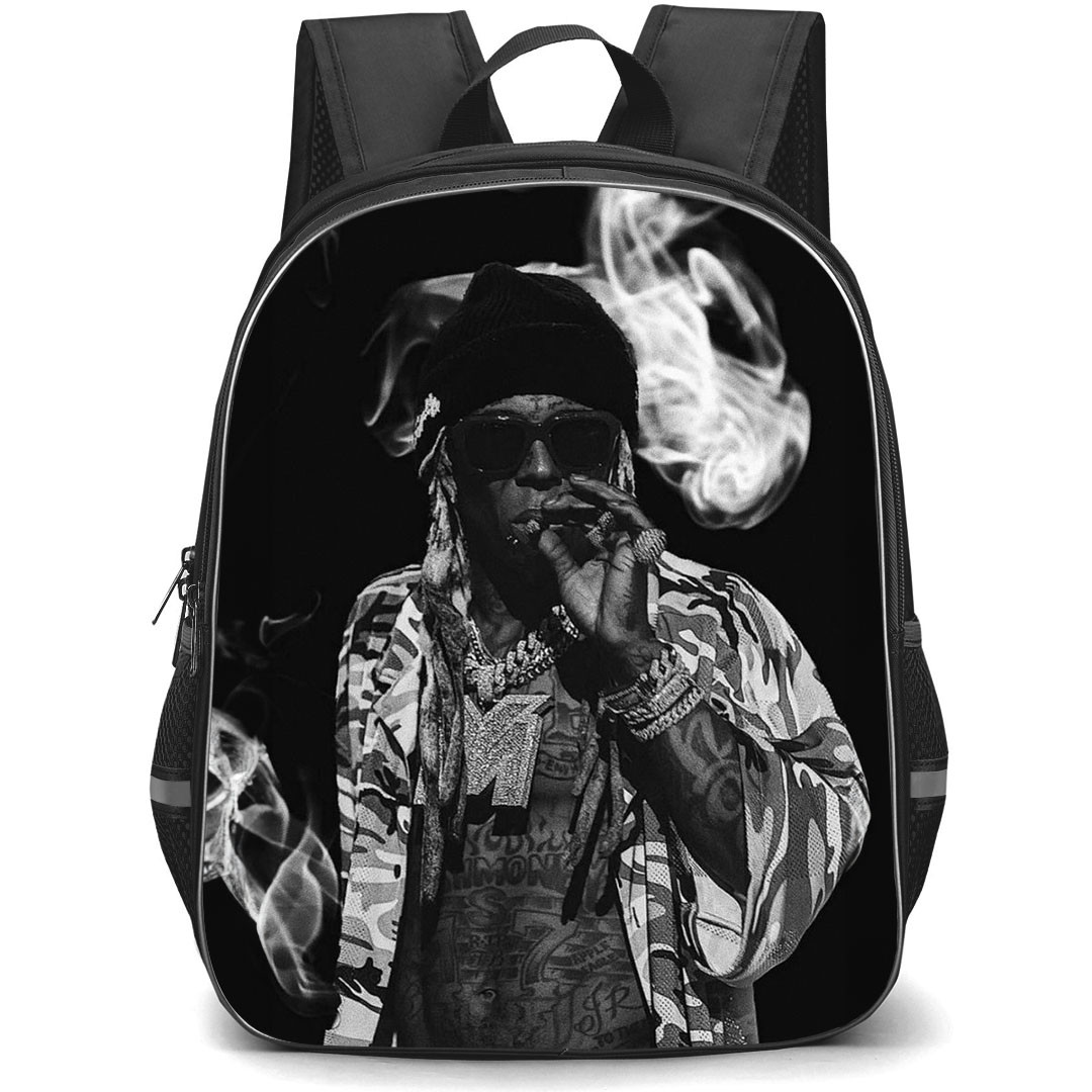 Lil Wayne Backpack StudentPack - Lil Wayne Smoking Grayscale Poster