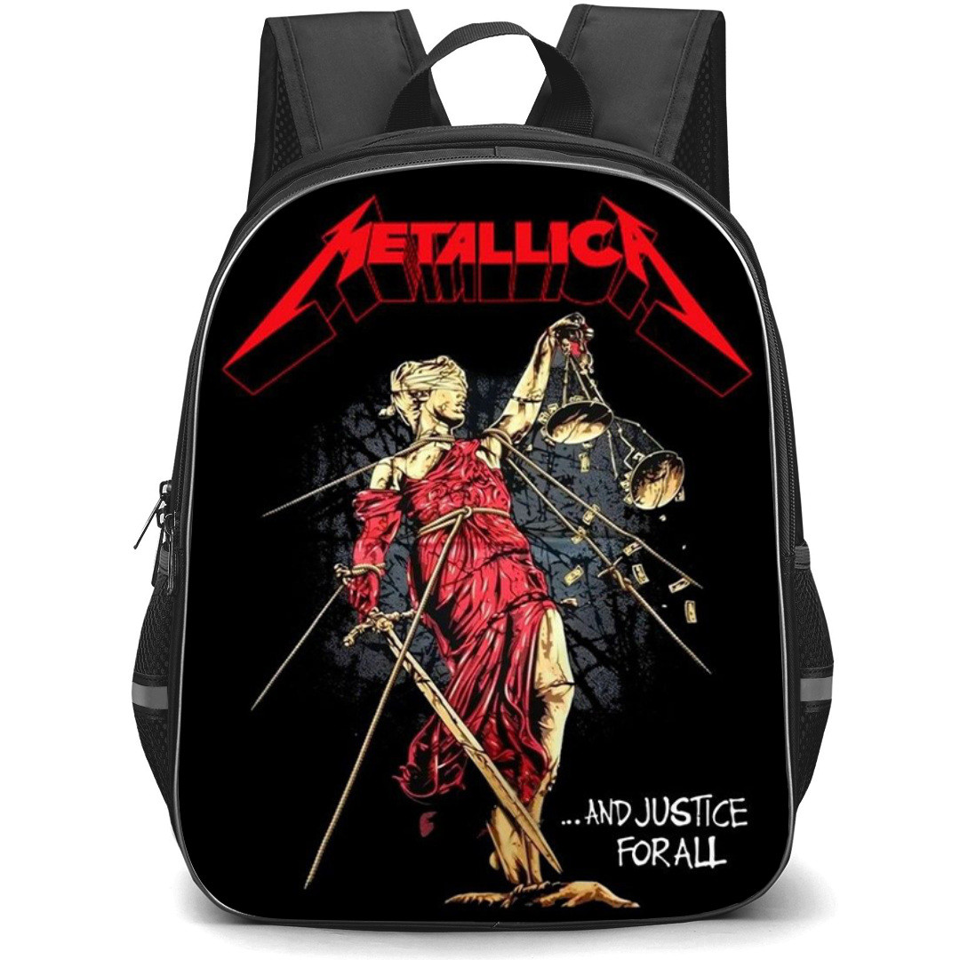 Metallica Backpack StudentPack - Metallica Just For All Poster Black Background