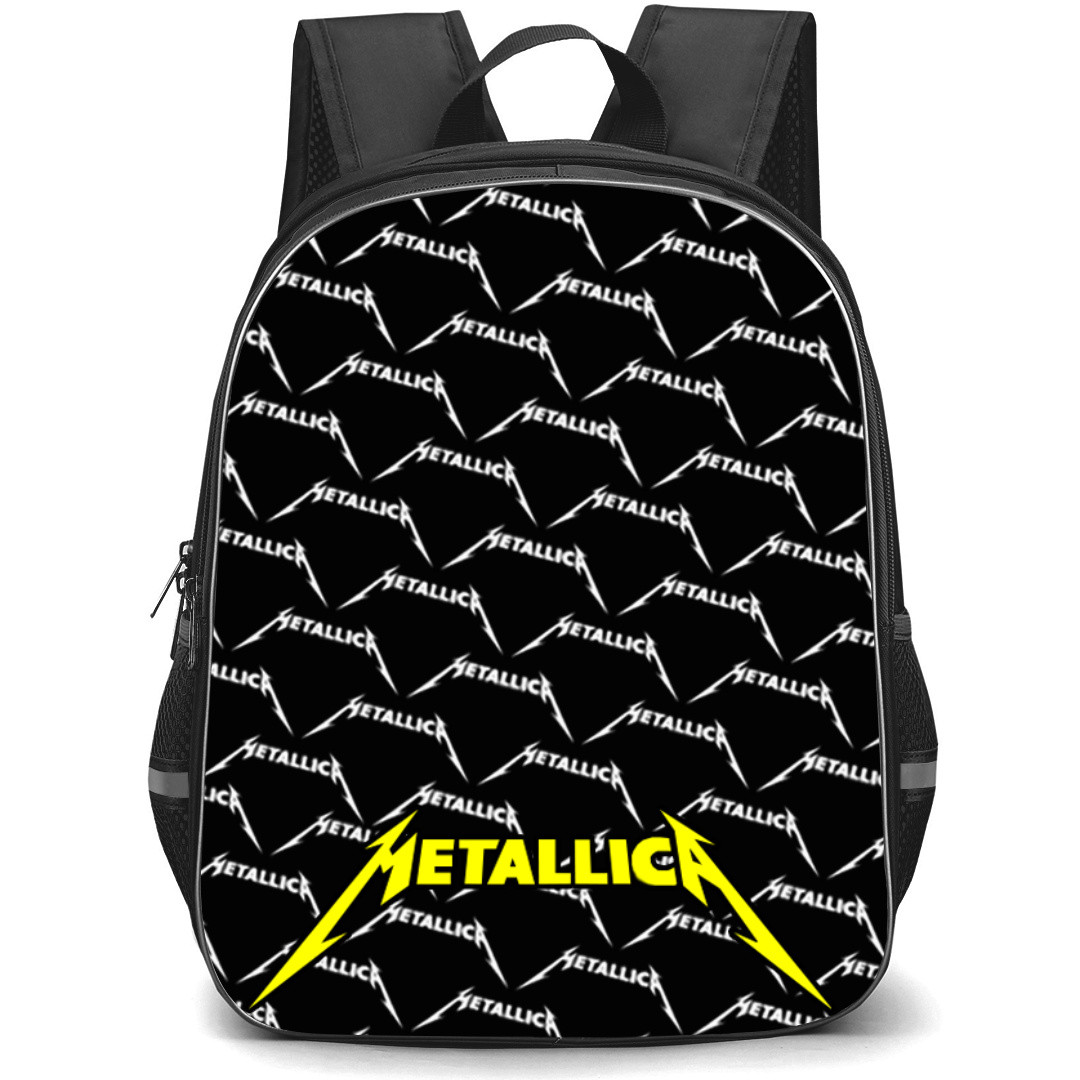 Metallica Backpack StudentPack - Metallica Yellow Logo with Transparent Medley Monogram