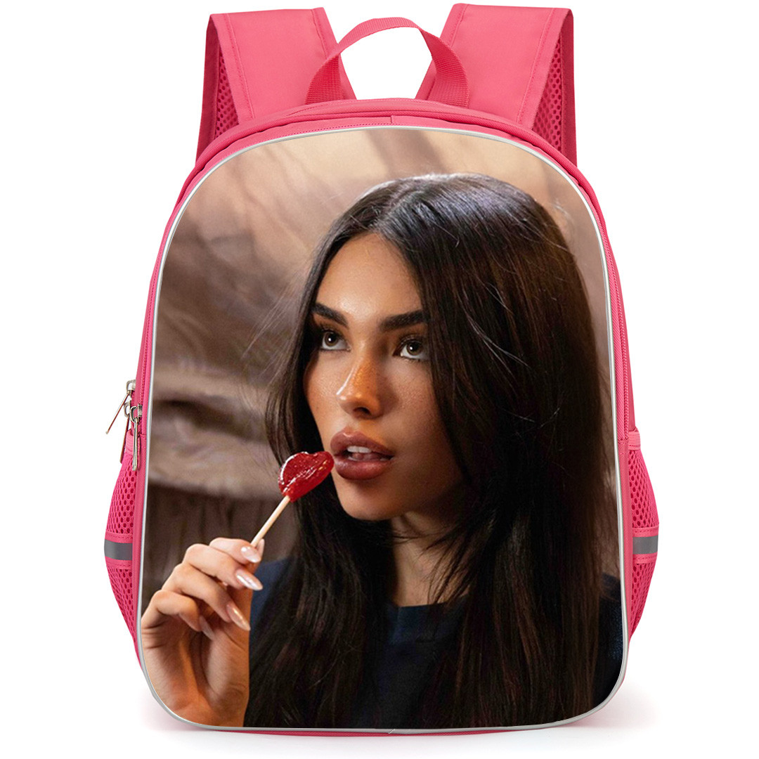 Madison Beer Backpack School Bag StudentPack - Madison Beer Having Heart Shape Lollipop Poster
