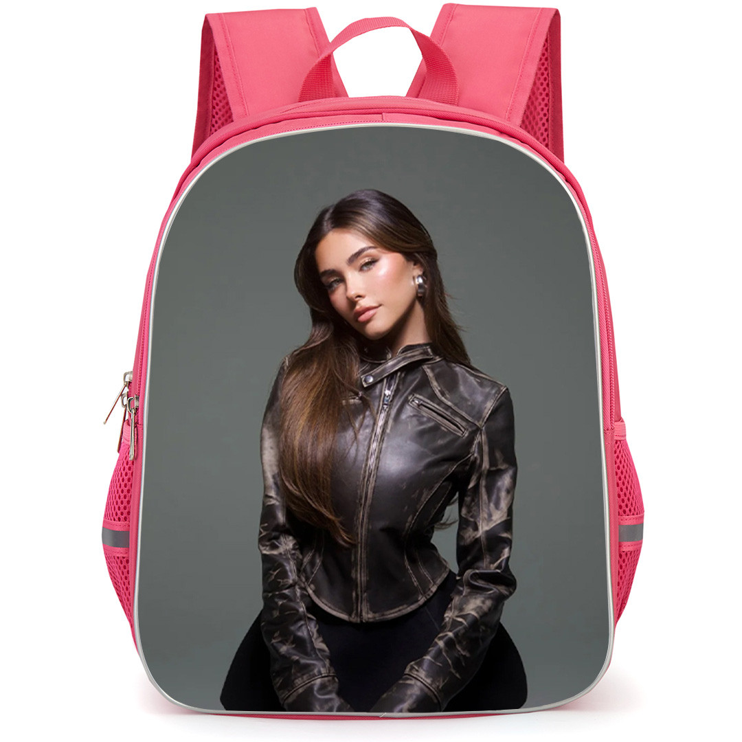 Madison Beer Backpack School Bag StudentPack - Madison Beer Standing On Gray Background
