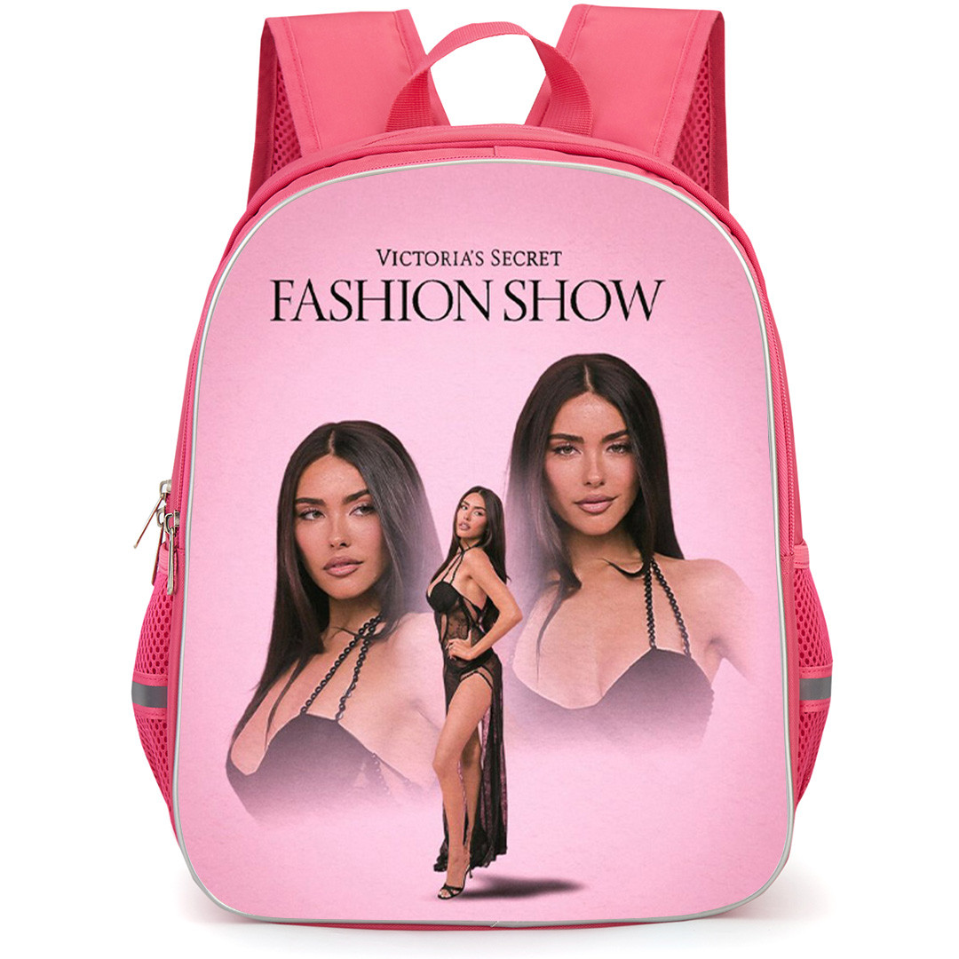 Madison Beer Backpack School Bag StudentPack - Madison Beer Victoria Secret Fashion Show 2025 Pink Background Poster