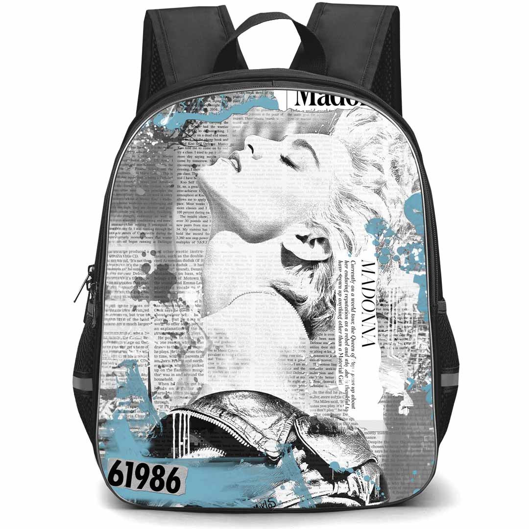 Madonna Backpack StudentPack - Madonna 1986 Art Grayscale Poster