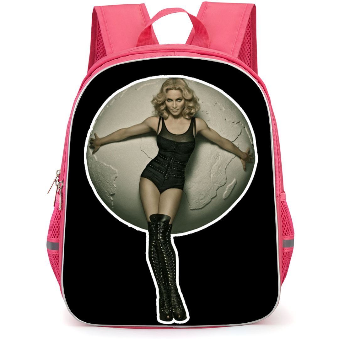 Madonna Backpack School Bag StudentPack - Madonna Holding Globe Sticker Art