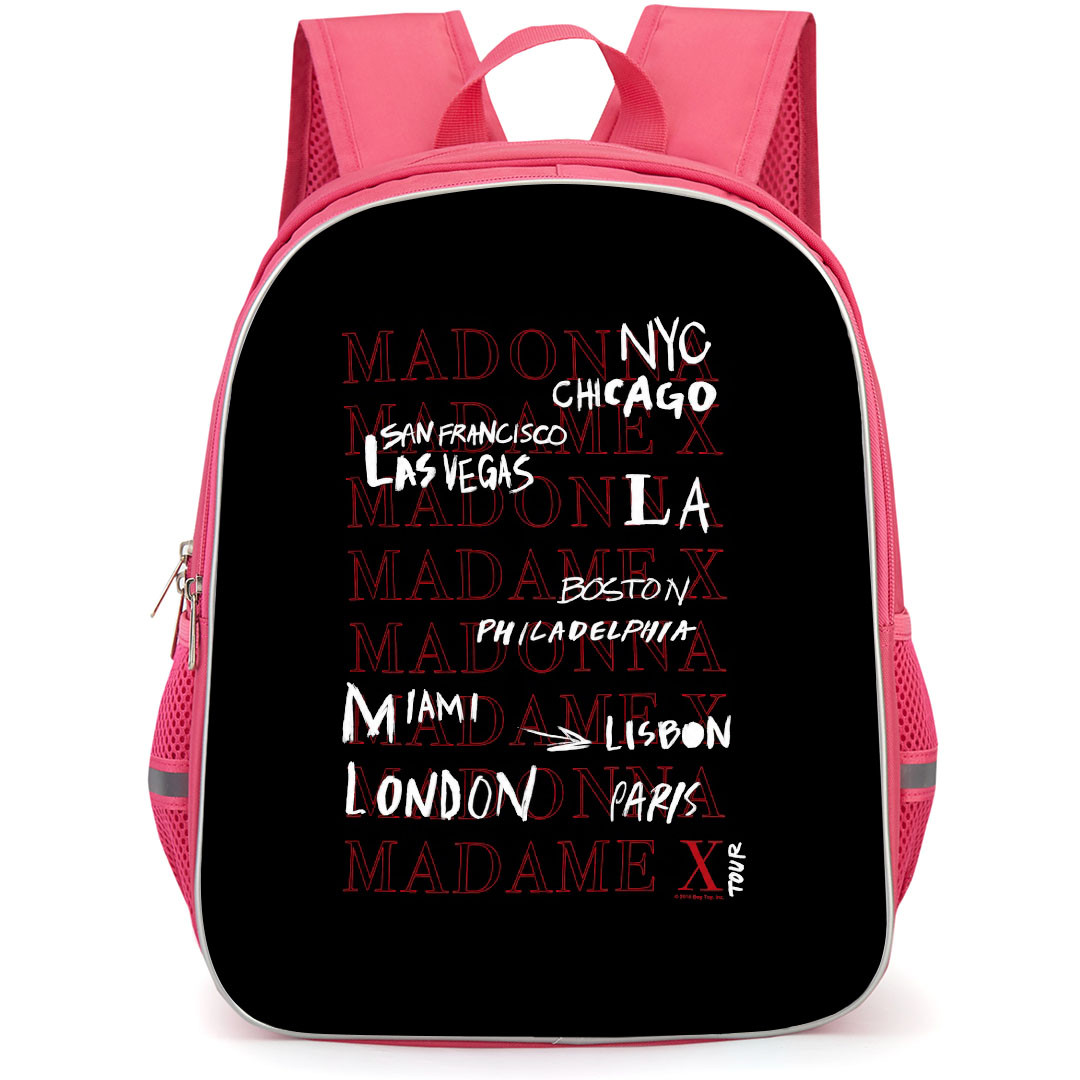 Madonna Backpack School Bag StudentPack - Madonna Madame X Tour City Tee Word Art