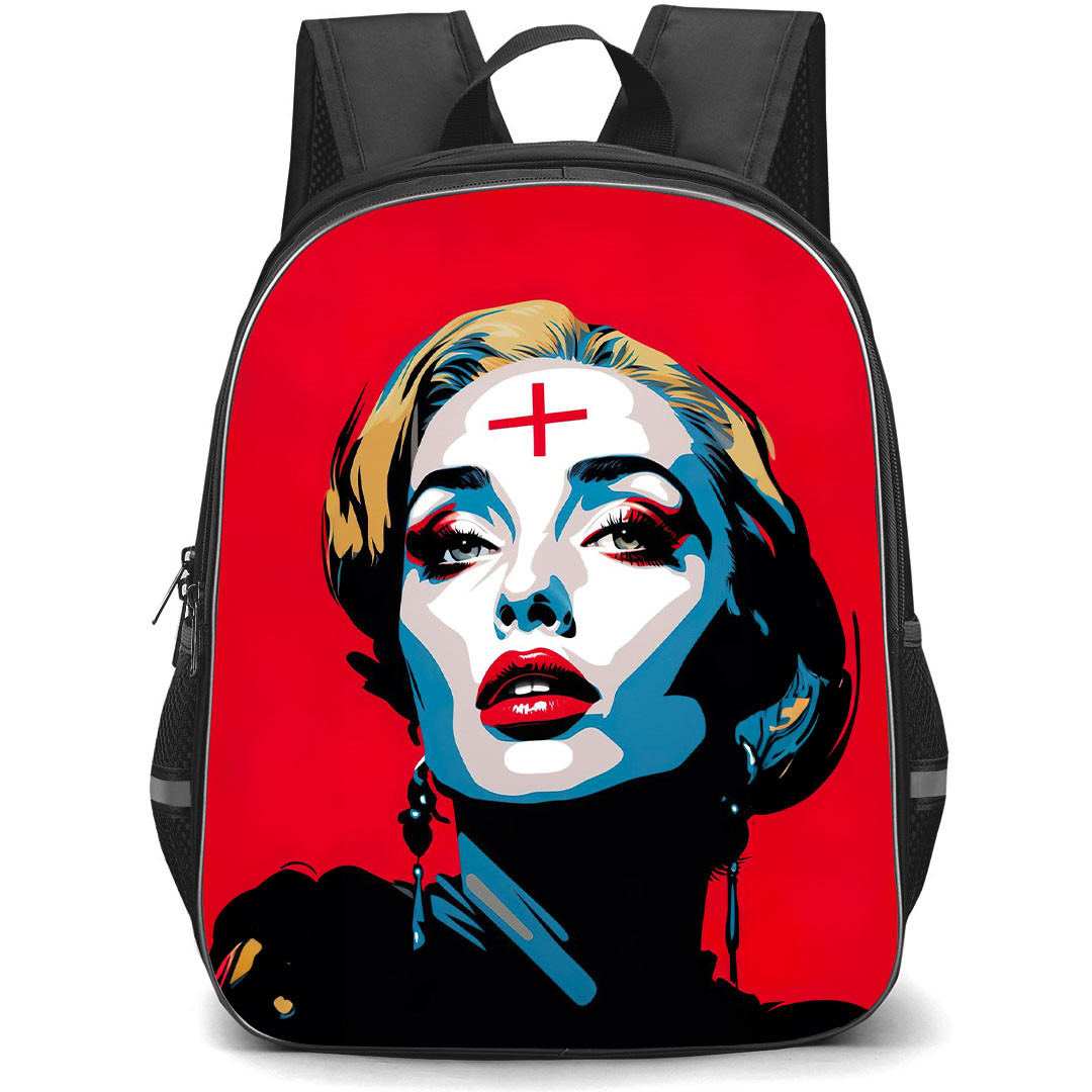Madonna Backpack StudentPack - Madonna Pop Art On Red Background