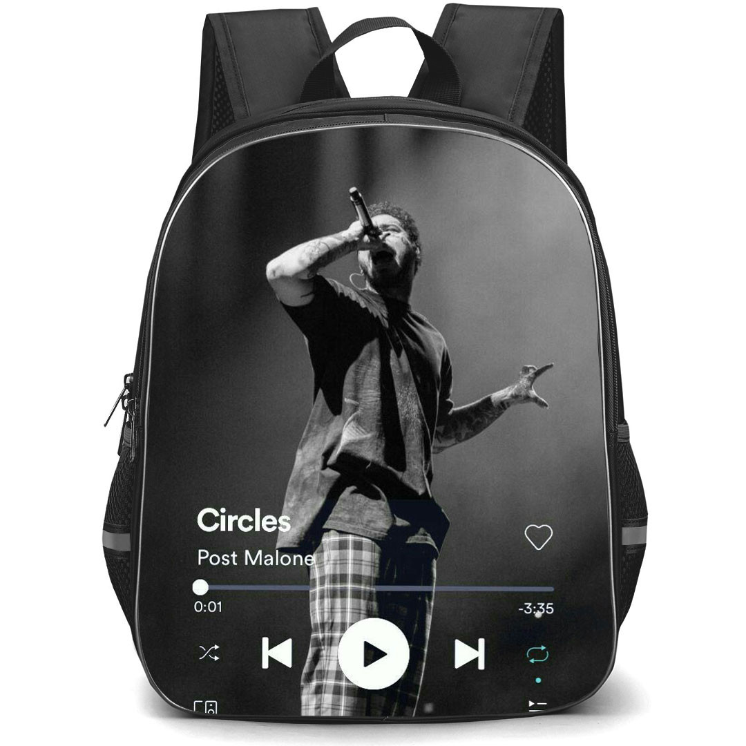 Post Malone Backpack StudentPack - Post Malone Circles Playlist Grayscale Poster