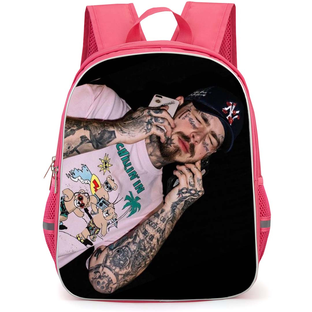 Post Malone Backpack StudentPack - Post Malone Holds Phone On His Ears Poster