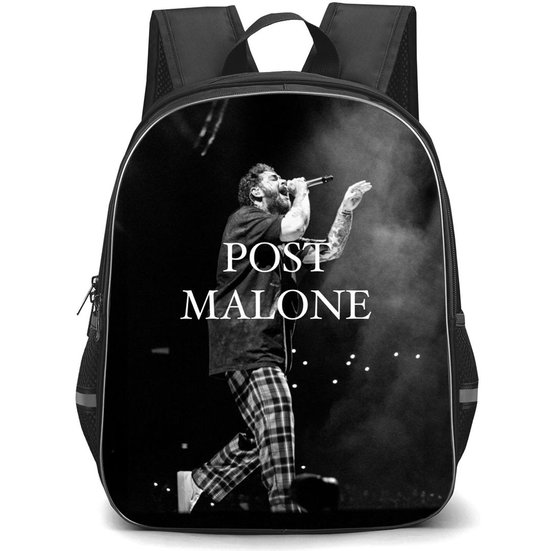 Post Malone Backpack StudentPack - Post Malone Performs On Stage Grayscale Poster