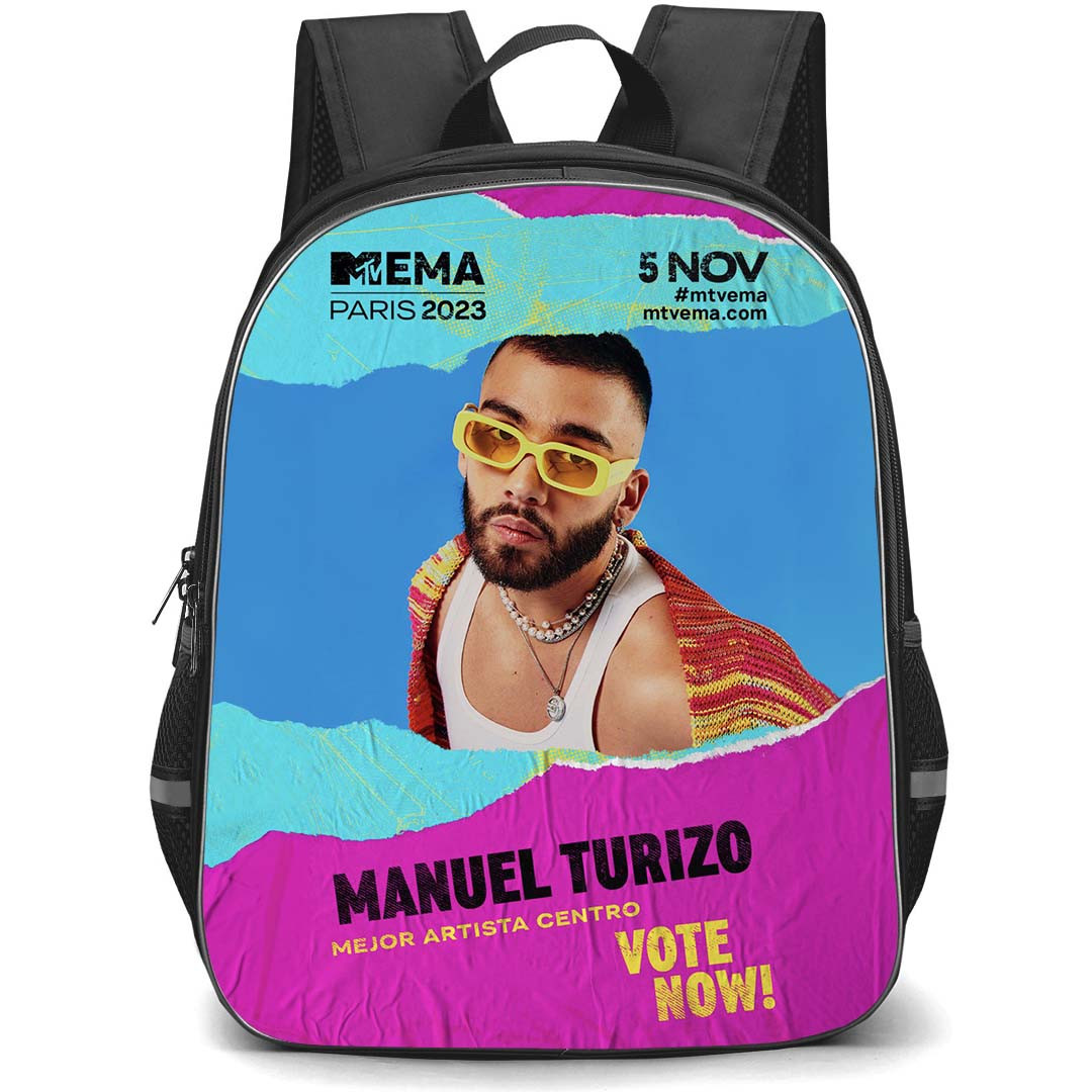 Manuel Turizo Backpack StudentPack - Manuel Turizo MTV EMA Paris 2023 Award Vote Now Poster