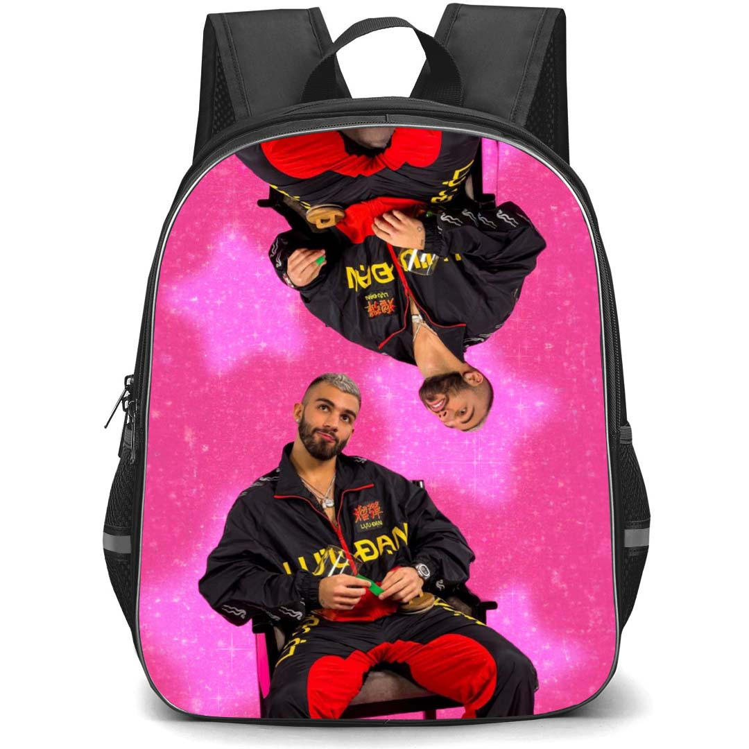 Manuel Turizo Backpack StudentPack - Manuel Turizo Sitting On A Chair Pink Background