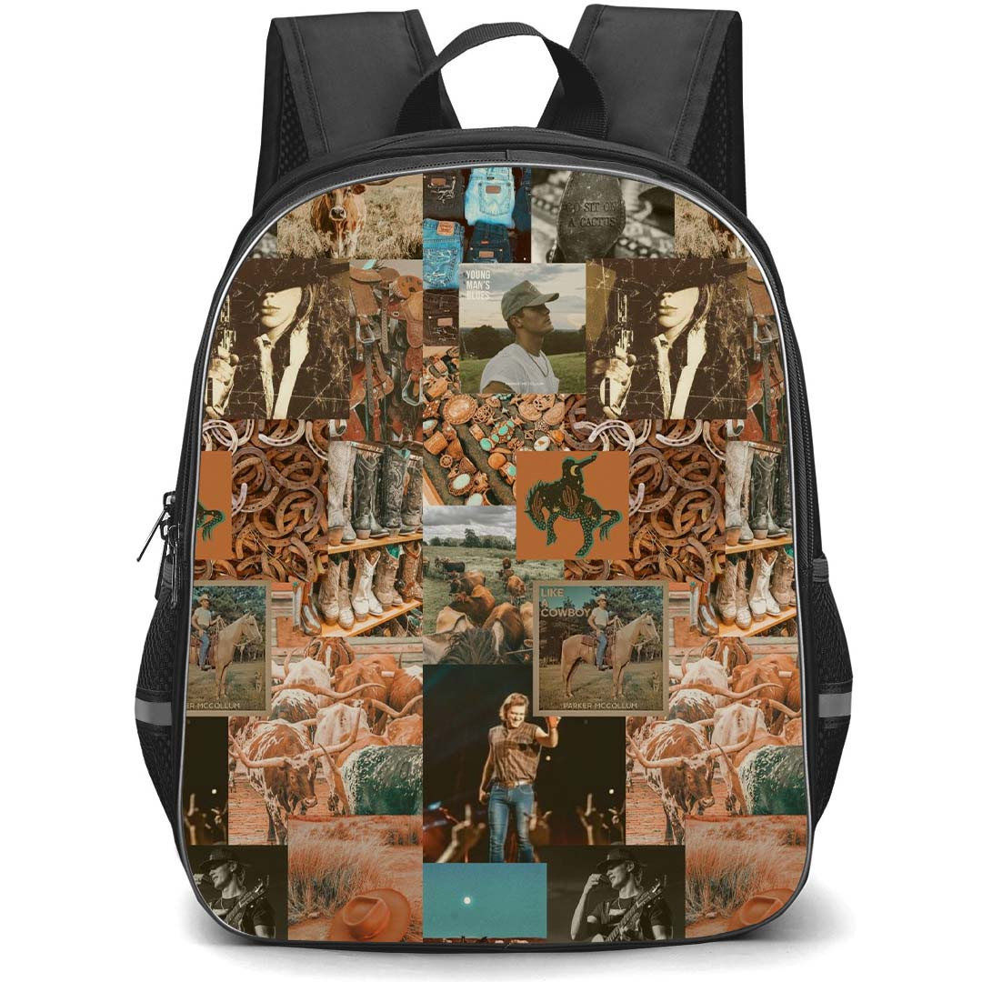 Parker McCollum Backpack StudentPack - Parker McCollum Vintage Collage Poster