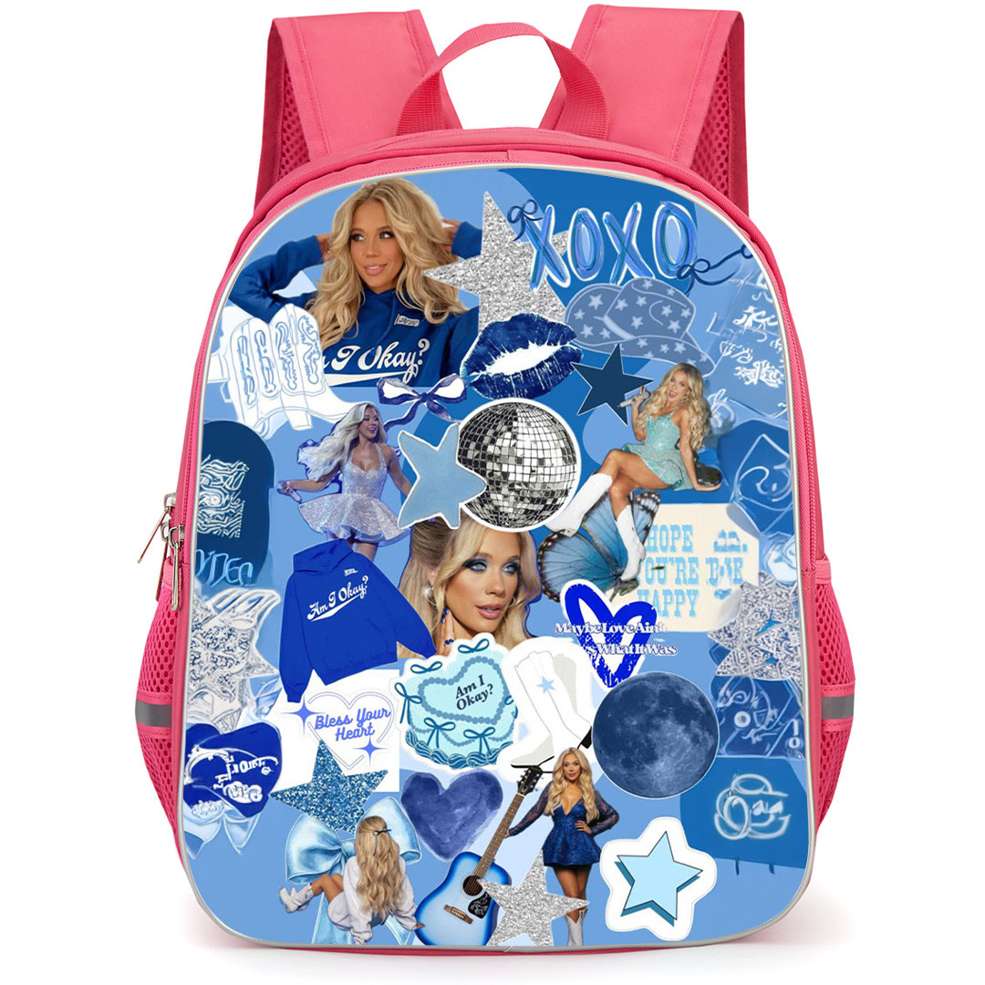 Megan Moroney Backpack School Bag StudentPack - Megan Moroney Blue Collage Poster