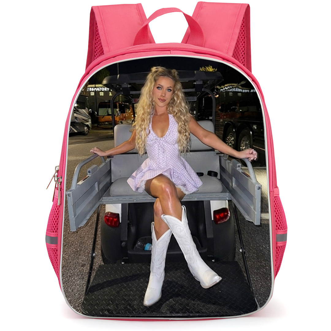 Megan Moroney Backpack School Bag StudentPack - Megan Moroney Sitting On A Golf Cart Poster