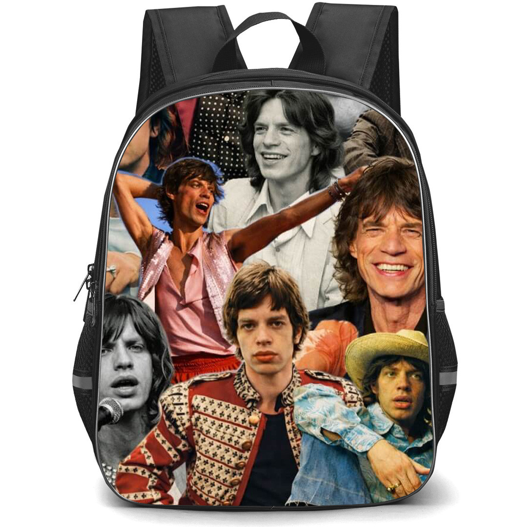 Mick Jagger Backpack School Bag StudentPack - Mick Jagger Expressions Collage