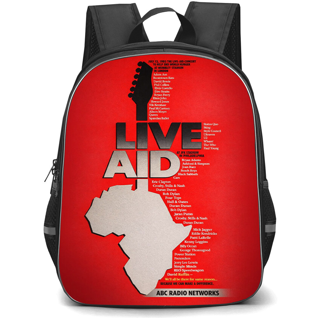 Mick Jagger Backpack School Bag StudentPack - Mick Jagger Live Aid Poster