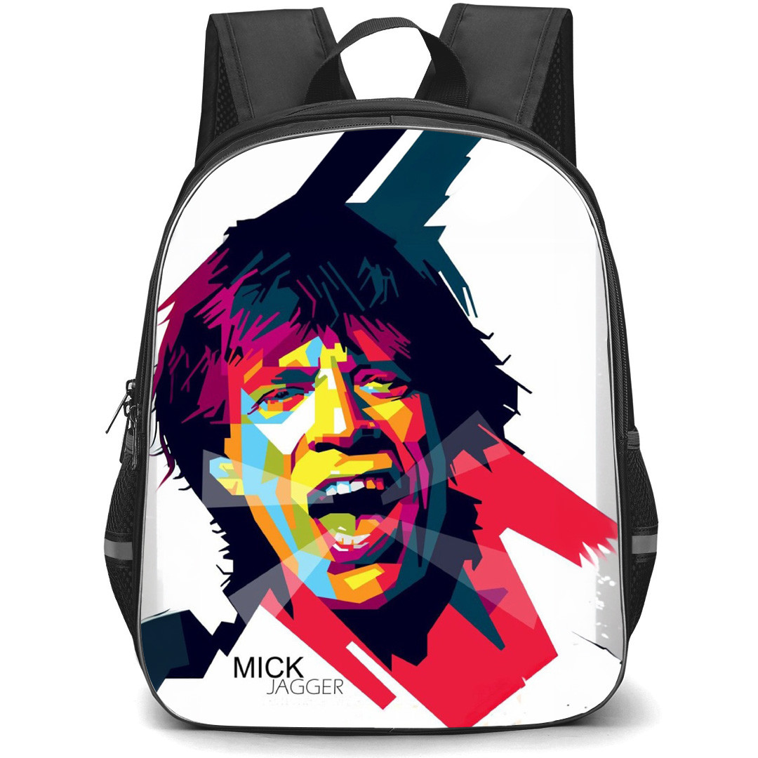 Mick Jagger Backpack School Bag StudentPack - Mick Jagger Mosaic Art Avatar